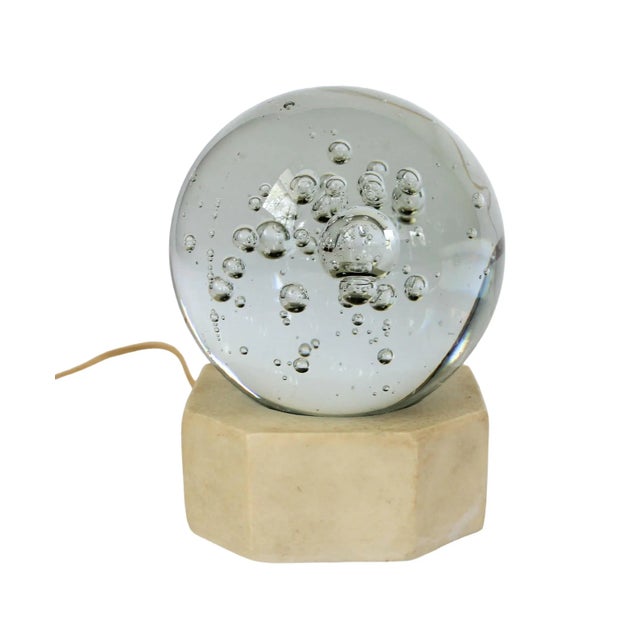 Glass Vintage Orb Sphere Art Glass Bubble Light For Sale - Image 7 of 7