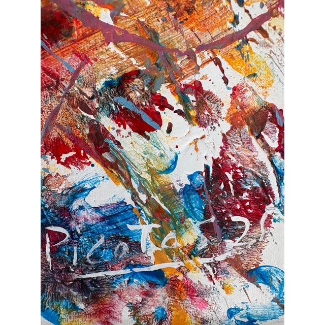 2010s Interesting Abstract Portrait on Canvas - Signed For Sale - Image 5 of 8