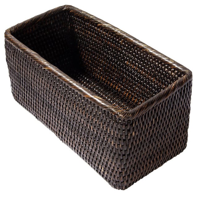 2020s Artifacts Rattan Petite Basket in Tudor Black - 10" For Sale - Image 5 of 11