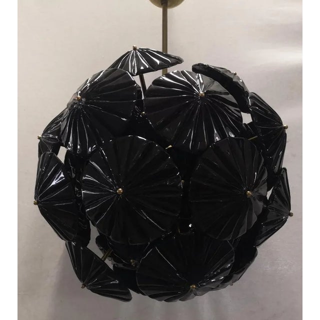 Mid-Century Black Murano Art Glass Sputnik Chandelier, 2000 For Sale - Image 4 of 10