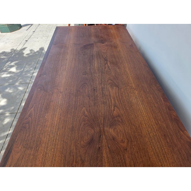 1960s 1960s Mid-Century Walnut Executive Desk Danish Modern Desk By: Hiebert For Sale - Image 5 of 12
