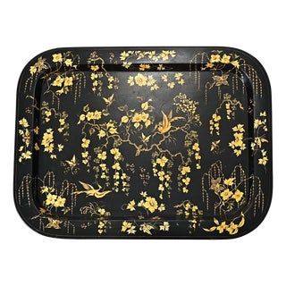 English 19th Century Japanned Lacquer Tray For Sale