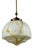 Art Deco Marbled Opaline Glass and Brass Pendant Light, Germany, 1930s For Sale