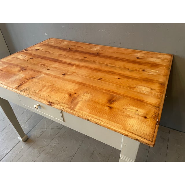 We gave this enchanting antique table a new coat of paint and sanded and oiled the surface. Width: 112cm Depth: 78cm...