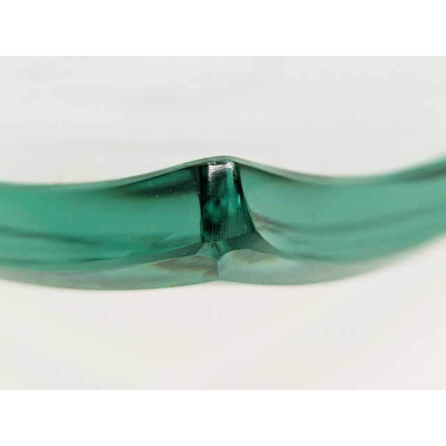Fontana Arte Italian Aquamarine Cut Glass Ashtray attributed to Fontana Arte, 1960s For Sale - Image 4 of 11