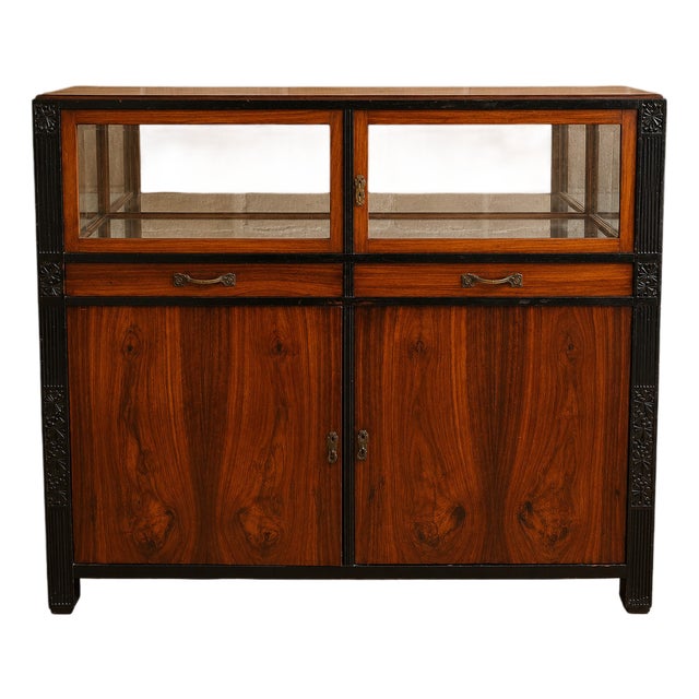 Art Deco Wooden Display Cabinet, 1930s For Sale