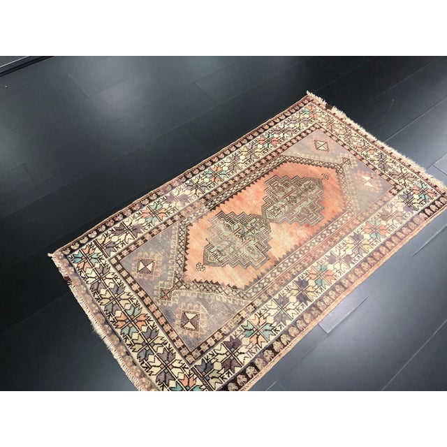1960s Vintage Turkish Oushak Faded Orange and Gray Rug For Sale - Image 5 of 11
