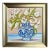 Original Art Floral Still Life With Chinoiserie Vase, Oil on Canvas in Brushed Gold Frame, 14.5" X 14.5" by Tatiana Duperault For Sale