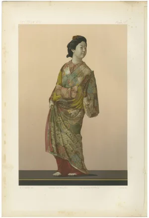 Japanese Lady Dressed in Kimono, 1884, Paper