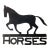 Antique Folk Art Hand Cut Sheet Metal Horses Sign For Sale