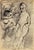 Charcoal and watercolor on paper realized by Mino Maccari in 1950s. Hand signed lower right. Very good condition. This...