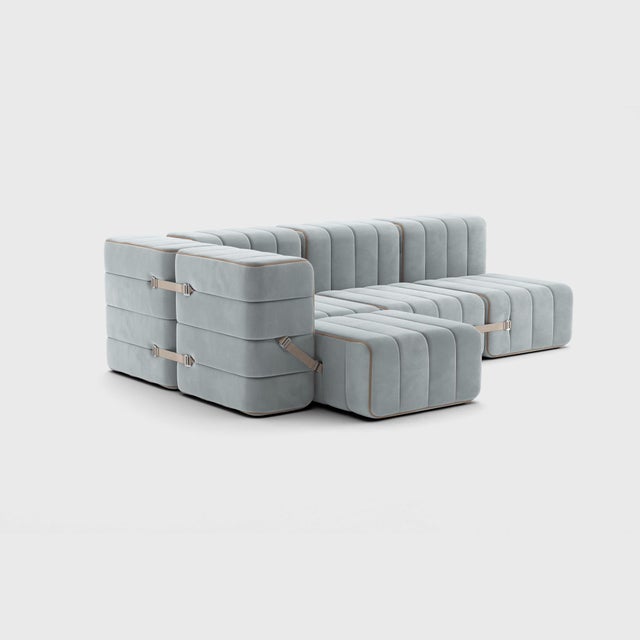 Modular Three-Seater Sofa in Barcelona Fabric by Ambivalenz, Set of 9 For Sale - Image 17 of 18
