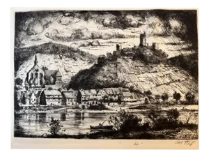 Josef Steib, Beilstein-Mosel, 1931, Etching