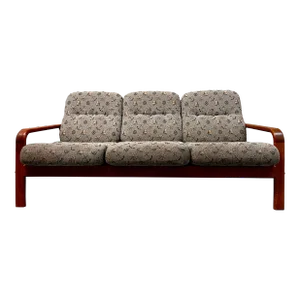 Mid Century Modern Danish 3 Seats Teak Sofa by Nitex Mobler Denmark. C 1980s