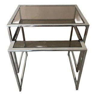 Chrome-Plated Nesting Tables, 1970, Set of 2 For Sale
