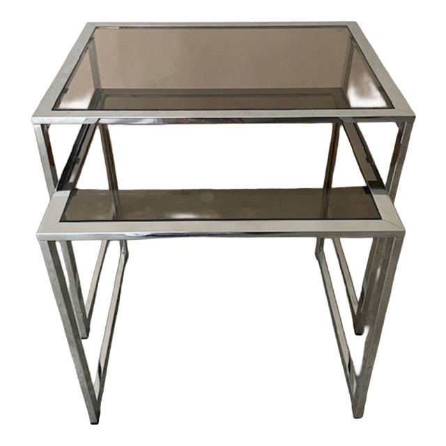 Chrome-Plated Nesting Tables, 1970, Set of 2 For Sale