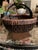 Wood Vintage MCM Japanese Willow Weave Bamboo Handwoven Basket Triple Arch Handle Japandi / Mingei For Sale - Image 7 of 8