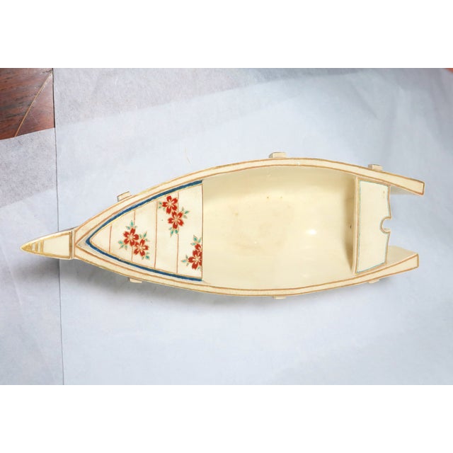 Mustard Late 19th Century Japanese Satsuma Boat, Meiji Period For Sale - Image 8 of 8