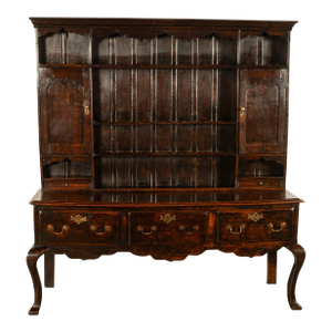 Antique All Period Georgian Queen Anne Carved Oak Welsh Dresser Plate Rack 1750