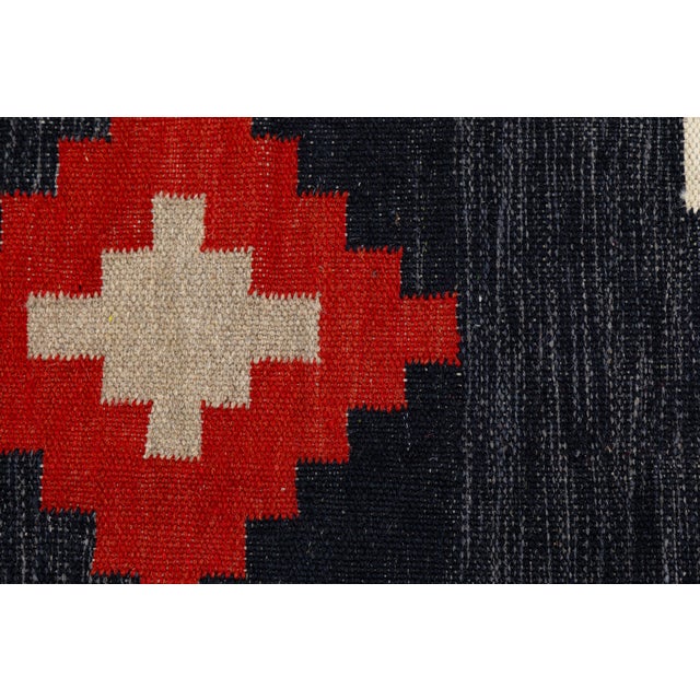 Modern Navajo Style Hand-Knotted Wool Area Rug - Southwest Geometric Accent For Sale In New York - Image 6 of 12