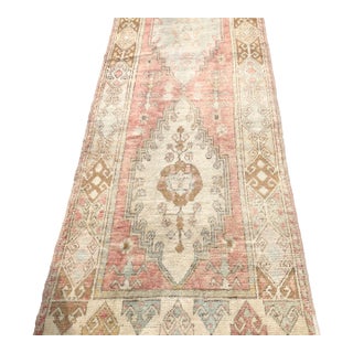 Hand-Knotted Turkish Runner Rug | 4x11 For Sale
