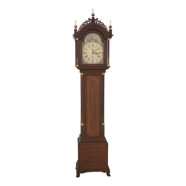 Seth Thomas Willard Mahogany Tall Case Grandfather Clock For Sale