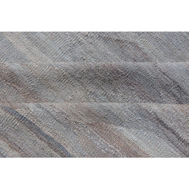 Modern Flat Weave Kilim in Wool With Sub-Geometric Diamond Design For Sale - Image 10 of 12
