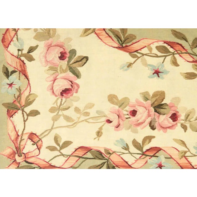 19th Century French Aubusson Pillow. Made by Hand stitching 18th and 19th century French Aubusson fragments on silk fabric...