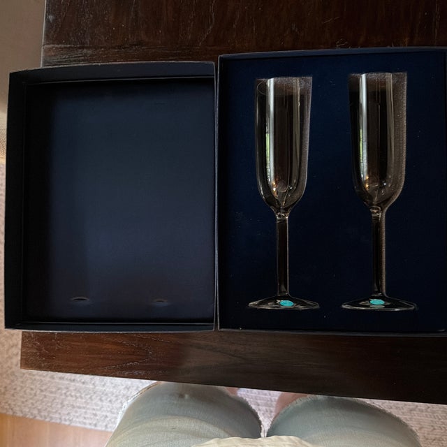Transparent Vintage Tiffany & Co. Champagne Flutes - Brand New For Sale - Image 8 of 10