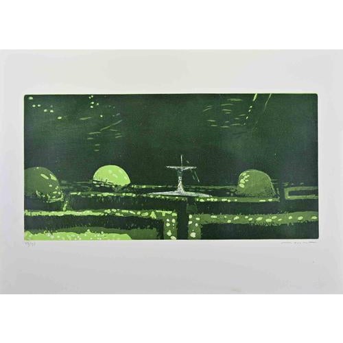 Etching and aquatint realized by Edolo Masci. Hand signed and numbered in pencil. Edition of 90. Excellent condition. This...