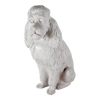 Vintage Italian Ceramic Dog Statue For Sale