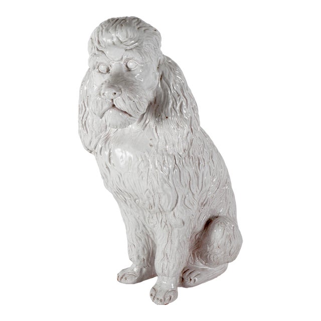 Vintage Italian Ceramic Dog Statue For Sale