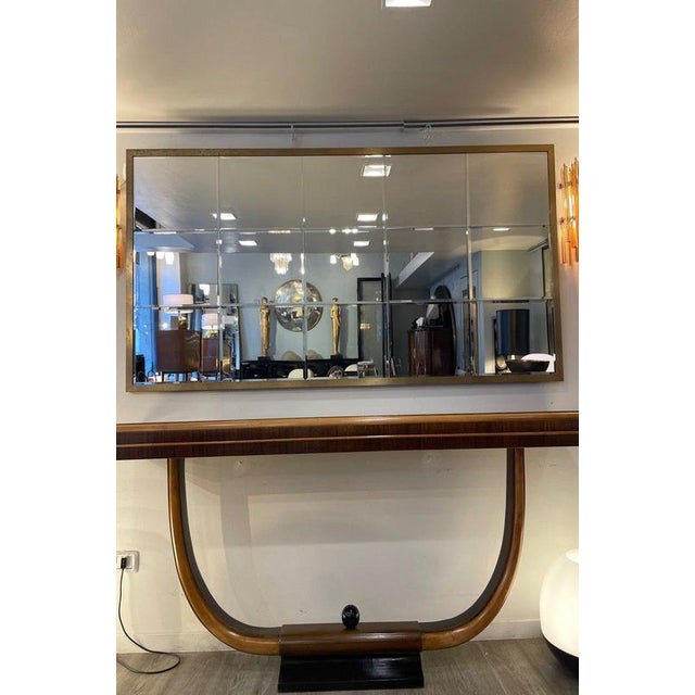 Brown Art Deco Curved Wood Console Table, 1940s For Sale - Image 8 of 15