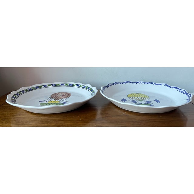 2000 - 2009 Vintage Faience Hot Air Balloon Plates-Set 2 For Sale - Image 5 of 8