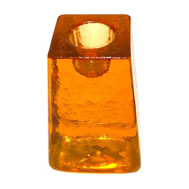Fire & Light Pair of Copper Tone Recycled Glass Candle Holders, California Studio Decor For Sale - Image 9 of 11