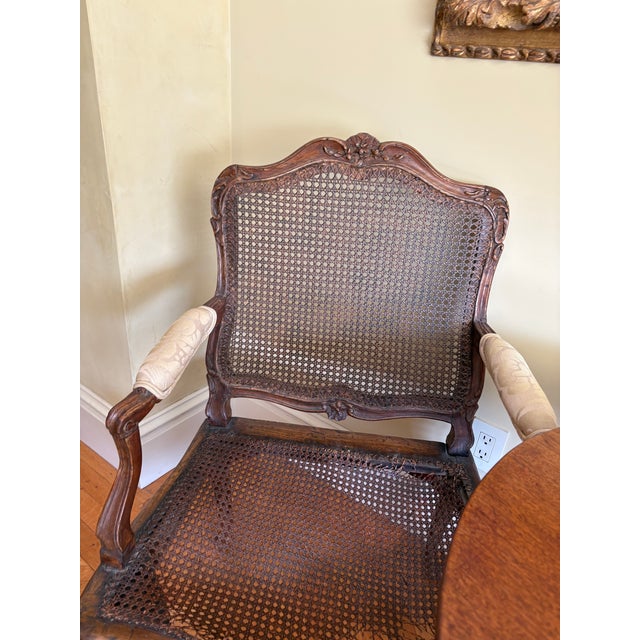 Pair of Original 18th Century Antique Regence Fauteuil Arm Chairs in Beechwood For Sale - Image 17 of 18