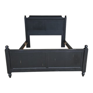 Broyhill Attic Heirlooms Black Distressed Double Bed Frame For Sale