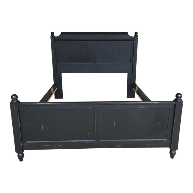 Broyhill Attic Heirlooms Black Distressed Double Bed Frame Chairish