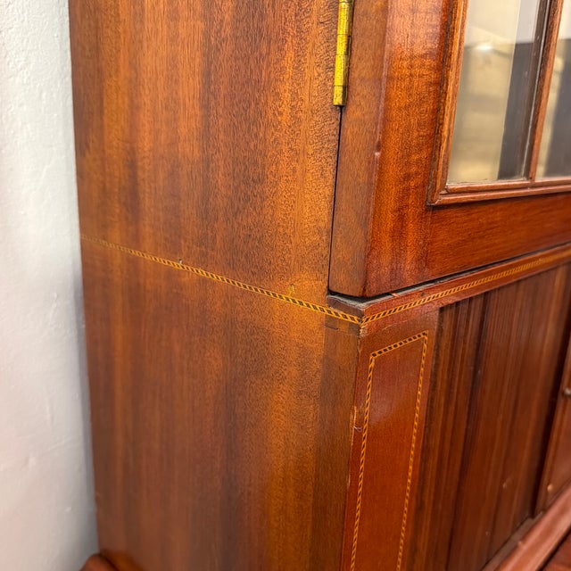 19th Century Massachusetts Federal Hepplewhite Secretary With Bookcase in Mahogany For Sale - Image 10 of 12