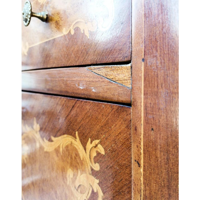 Brown Inlaid Wood and Glass Secretaire, 1970s For Sale - Image 8 of 9