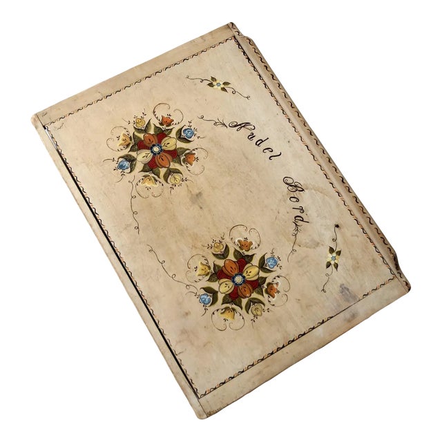 Antique Hand Painted Wood Noodle Board For Sale