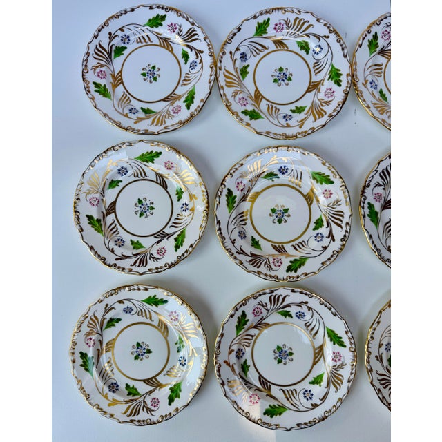 Ceramic Vintage Royal Chelsea England Gilt Floral Plates - Set of 11 For Sale - Image 7 of 12