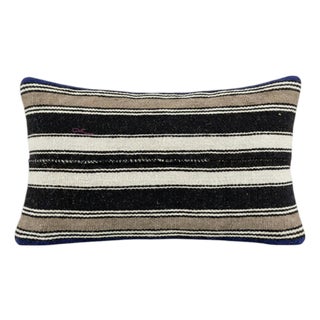 Turkish Oushak Lumbar Kilim Pillow Cover 14'' X 24'' For Sale
