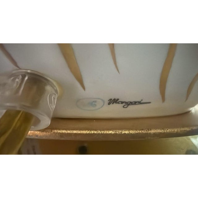 Late 20th Century Late 20th Century Signed Mangani Italy Porcelain Shell Table Lamp For Sale - Image 5 of 13