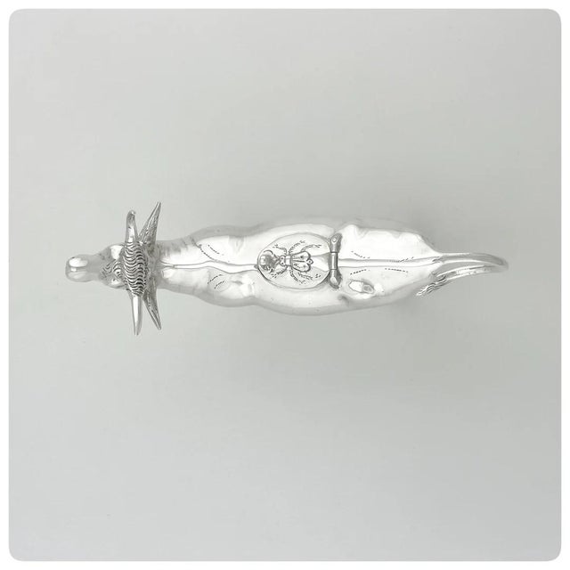 Early 20th Century German Sterling Silver Cow Creamer Made for the American Market, Circa 1900 For Sale - Image 5 of 7