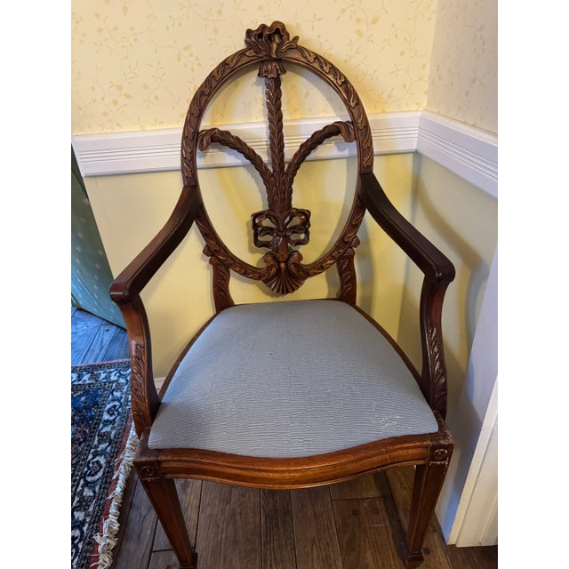 Wood Antique English Mahogany Dining Table & 14 Chairs, Expands to Seat 14 For Sale - Image 7 of 18