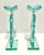 Pair of Aqua Teal Studio Art Glass Sculptures Totems Lucite Bases 15.5” Abstract Modern For Sale - Image 4 of 9
