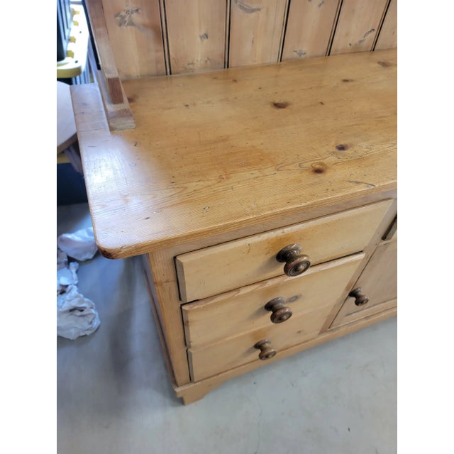 Brown Antique Pine Two Piece Dresser From England For Sale - Image 8 of 12