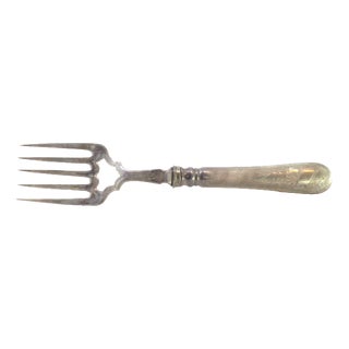 Silver Fish Serving Fork with Reliefs and Floral Motifs For Sale