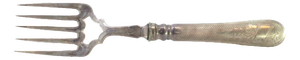 Silver Fish Serving Fork with Reliefs and Floral Motifs